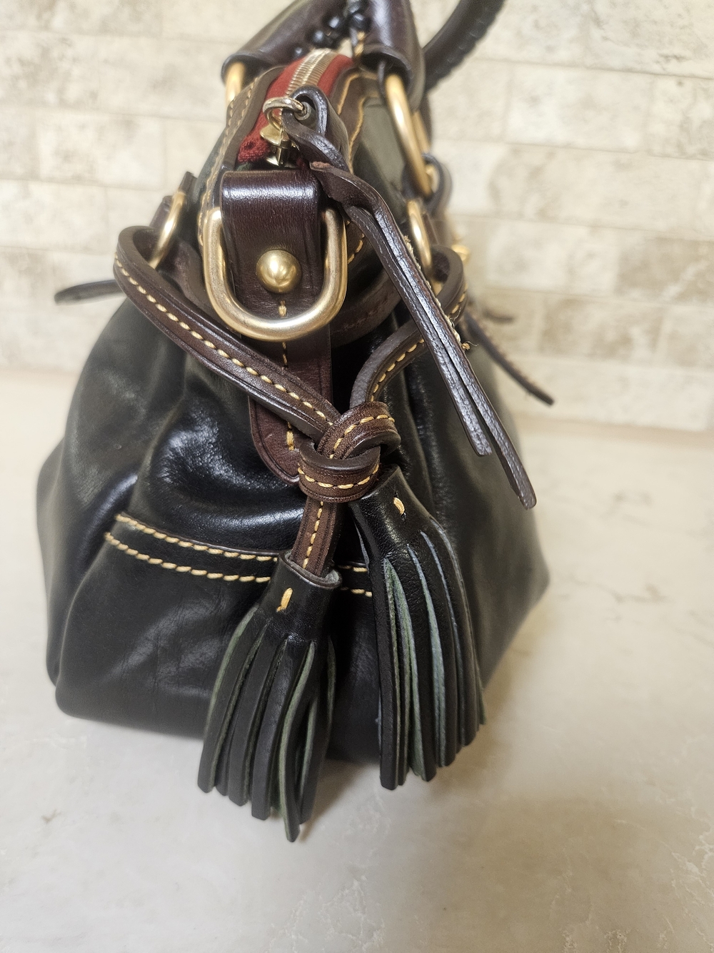 Dooney and Bourke Toledo Flourentine Medium Black Mail Satchel - Picture 3 of 11